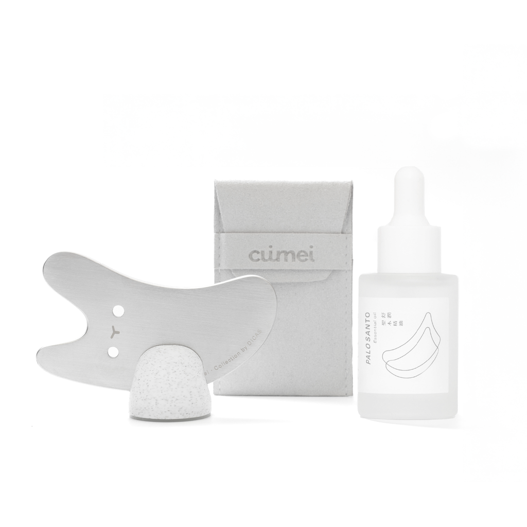 Bunny: Stainless facial massager Gua Sha - Travel Set