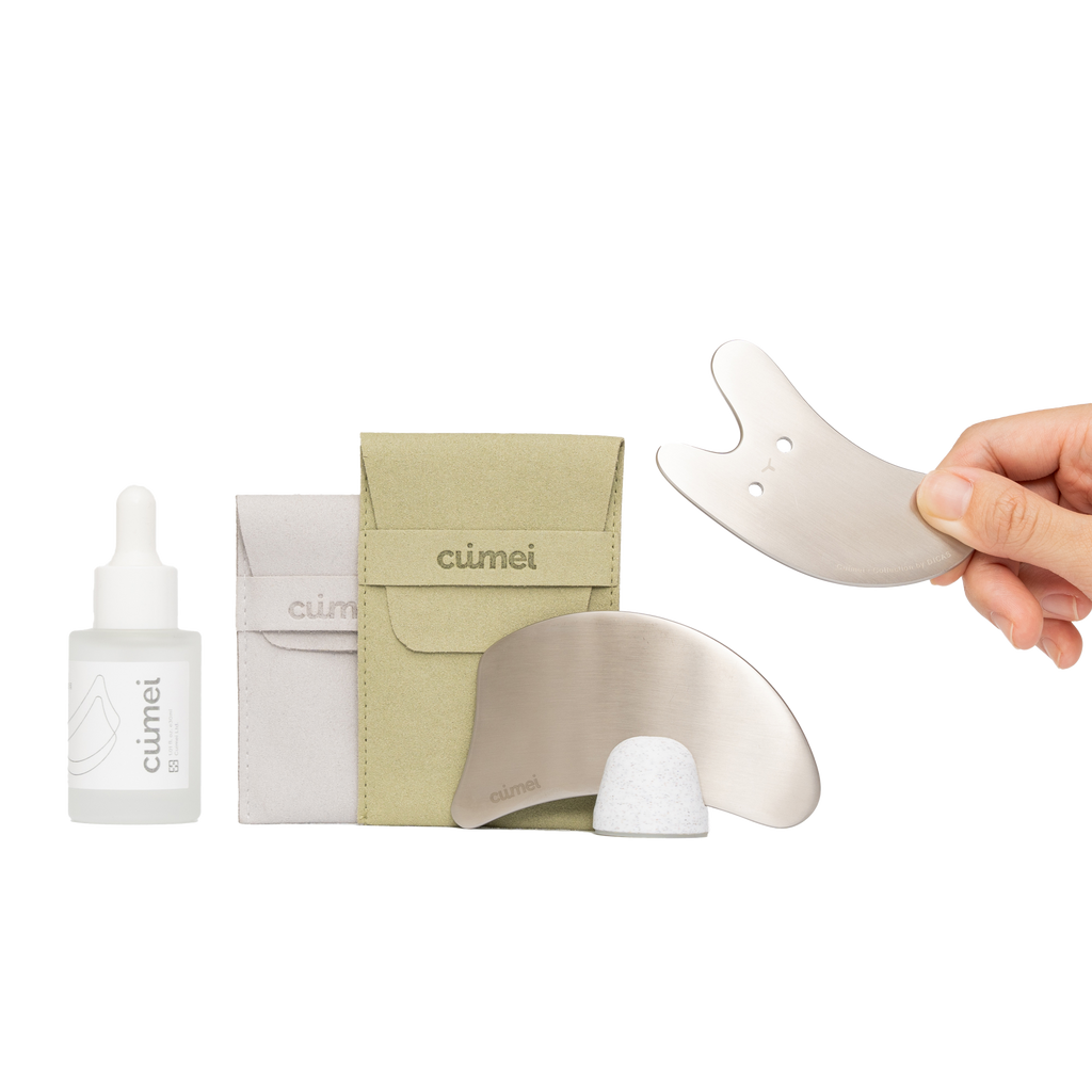 Stainless facial massager Gua Sha - DUO (Bunny+SHUHU)