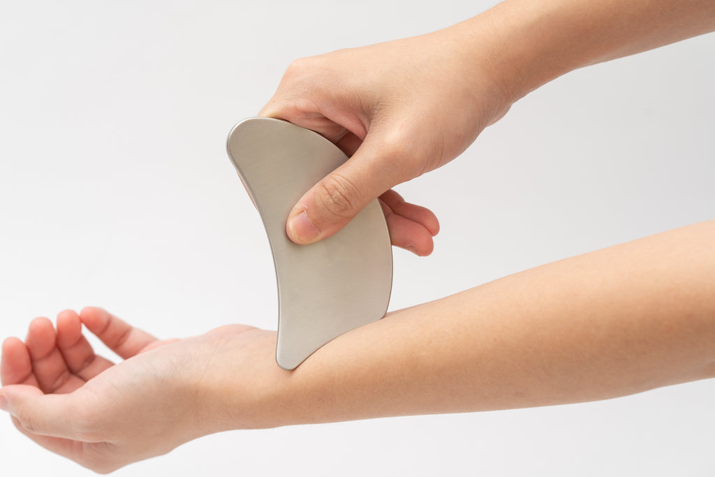 Stainless facial massager Gua Sha - DUO (Bunny+SHUHU)