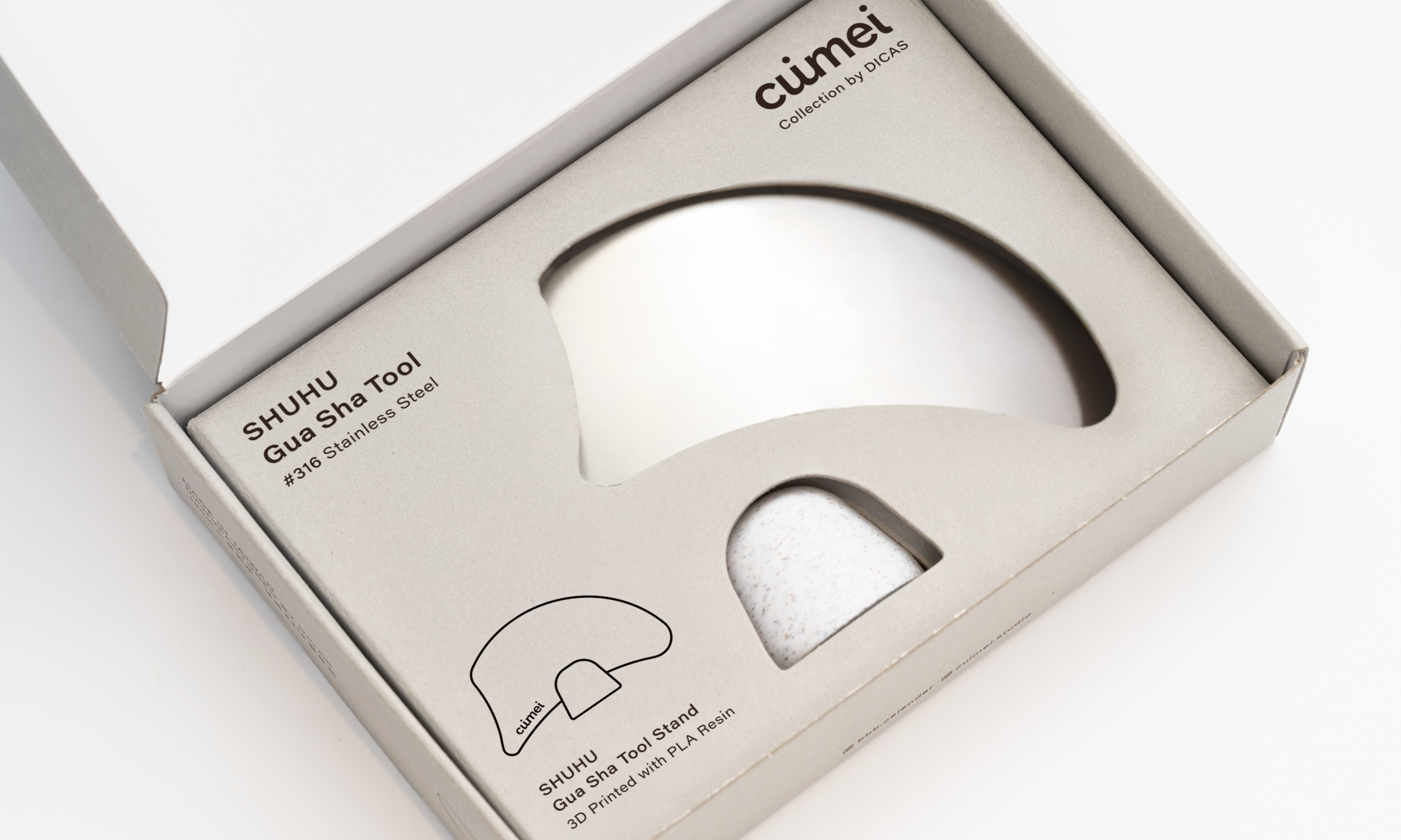 SHUHU - Stainless facial massager Gua Sha - Single